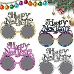 Gott Nytt År Glasögon, Nyårsafton Dekorationer, Roliga Party Glasögon, Nyårsafton Tillbehör (Guld, Silver)> Tillbehör