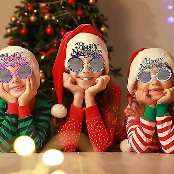 Gott Nytt År Glasögon, Nyårsafton Dekorationer, Roliga Party Glasögon, Nyårsafton Tillbehör (Guld, Silver)> Tillbehör