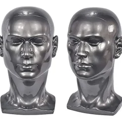 Grå glänsande Professionell Mannequin Head För Display Headset, Hörlurar, Spelkonsol, Hattar, Peruker Smycken L30hh> Huvudbonader