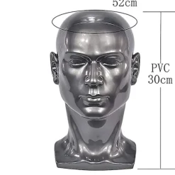 Grå glänsande Professionell Mannequin Head För Display Headset, Hörlurar, Spelkonsol, Hattar, Peruker Smycken L30hh> Huvudbonader