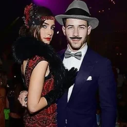 Grå 1920-tals Herr Fancy Dress Tillbehör Gangster Flapper Set Great Gatsby Kostym Kit 20-tal med Trilby Hatt Mustasch Elastiska Hängslen Herr Fickur | Fyndiq> Tillbehör