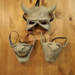 Graber Cosplay Mask, Svart Telefonmask, Skräckfilm, Halloween, Läskig Mask, Herrkostymmask (Ljusgrå)><noscript><img width=