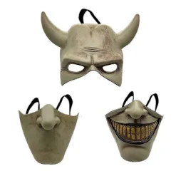 Graber Cosplay Mask, Svart Telefonmask, Skräckfilm, Halloween, Läskig Mask, Herrkostymmask (Ljusgrå)> Masker