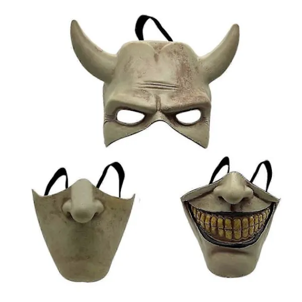 Graber Cosplay Mask, Svart Telefonmask, Skräckfilm, Halloween, Läskig Mask, Herrkostymmask (Ljusgrå)> Masker