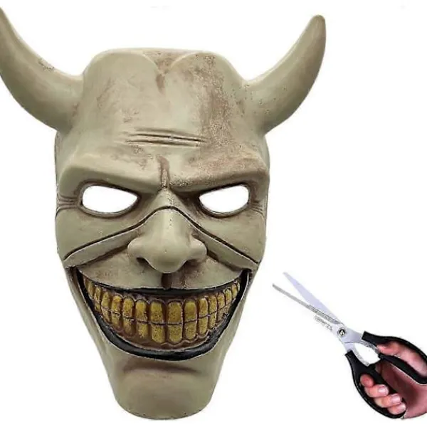 Graber Cosplay Mask, Svart Telefonmask, Skräckfilm, Halloween, Läskig Mask, Herrkostymmask (Ljusgrå)> Masker