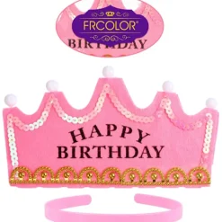 Grattis på födelsedagen hatt med blått LED> Huvudbonader