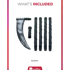 Grim Reaper Kostym Lie, Svart, 6 Delar, 138cm/54in> Tillbehör