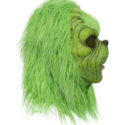Grinch Mask Jul Grön Monster Mask Jul Grinch Kostym Mask med Julhatt Roliga Jul Cosplay Party Rekvisita Pälsmask - DSW> Masker