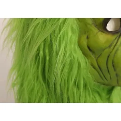 Grinch Mask Jul Grön Monster Mask Jul Grinch Kostym Mask med Julhatt Roliga Jul Cosplay Party Rekvisita Pälsmask><noscript><img width=