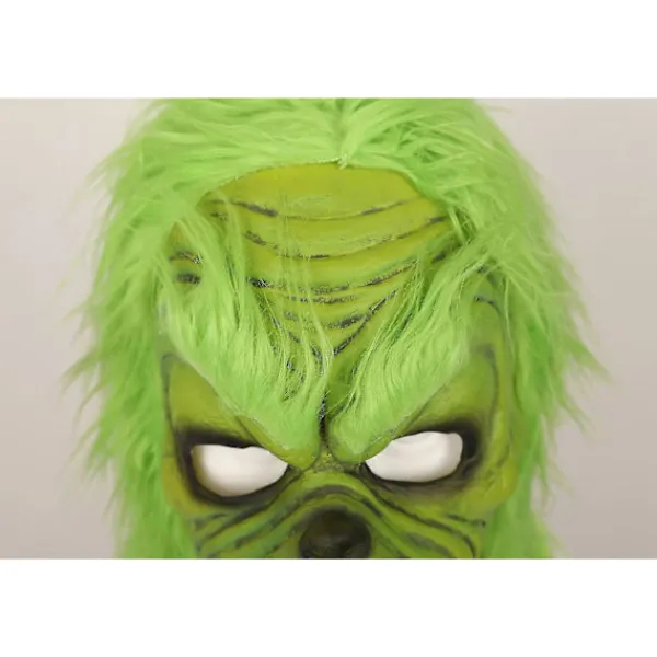 Grinch Mask Jul Grön Monster Mask Jul Grinch Kostym Mask med Julhatt Roliga Jul Cosplay Party Rekvisita Pälsmask> Masker