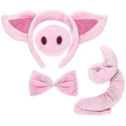 Grisrosa griskostym set grisöron näsa svans och fluga rosa griskostym set tillbehör[C]> Dräkter