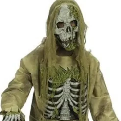 Grön General Zombie Dräkt Maskeradskräck Skelettdräkt Halloweenfestföreställning Rekvisita MJ51> Dräkter