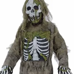 Grön General Zombie Dräkt Maskeradskräck Skelettdräkt Halloweenfestföreställning Rekvisita MJ51><noscript><img width=