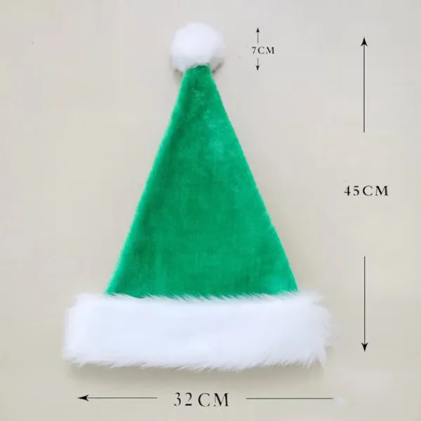 Grön Jultomte Vuxen Lyxig Jultomtedräkt> Huvudbonader