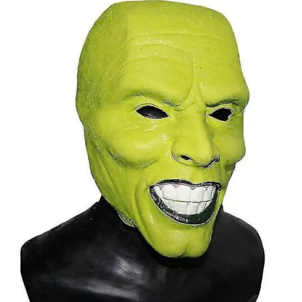 Grön Latex Mask Jim Carrey Film Maskerad Loki The Mask Halloween Tillbehör> Masker