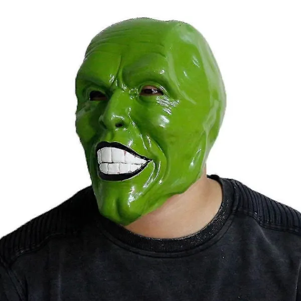 Grön Latex Mask Jim Carrey Film Maskerad Loki The Mask Halloween Tillbehör> Masker