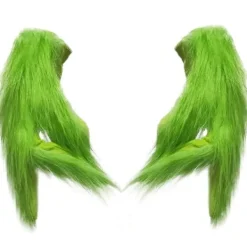 Gröna Grinchen Plyschhandskar Cosplay Kostym Vuxna Barn Julvantar Rekvisita Tillbehör> Tillbehör