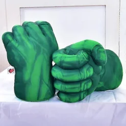 Gröna Hulk-nävar i plysch för vuxna och barn - Boxningshandskar, superhjälte, Halloween-rekvisita, cosplay, anime-tillbehör, pojkegåva, leksak><noscript><img width=