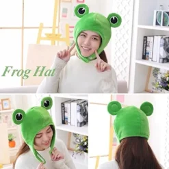 Groda Hatt med Stora Ögon Rolig Kostymhatt för Vuxna Nyhet Hatt Tecknad Plysch Groda Huvudbonad Mössa Söt Cosplay Kostym Utklädnad Hatt för Kvinnor Män | Fyndiq><noscript><img width=