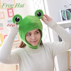 Groda Hatt med Stora Ögon Rolig Kostymhatt för Vuxna Nyhet Hatt Tecknad Plysch Groda Huvudbonad Mössa Söt Cosplay Kostym Utklädnad Hatt för Kvinnor Män | Fyndiq><noscript><img width=
