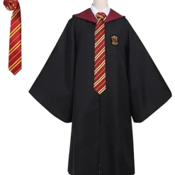 Gryffindor Trollkarlsrock Gryffindor Uniformsrock, Kappa och Slips, Trollkarlskostym för Vuxna, Halloween Cosplay (XL)> Dräkter