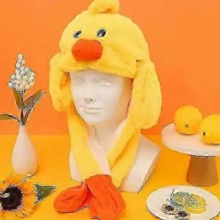Gul Anka Hatt Plysch Öron Rörliga Hoppande Hattar Lång Mjuk Söt Djur Hatt Pop Up Öron Påskmössa Utklädnad Cosplay><noscript><img width=