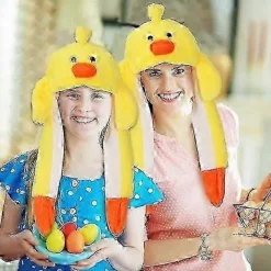 Gul Anka Hatt Plysch Öron Rörliga Hoppande Hattar Lång Mjuk Söt Djur Hatt Pop Up Öron Påskmössa Utklädnad Cosplay><noscript><img width=