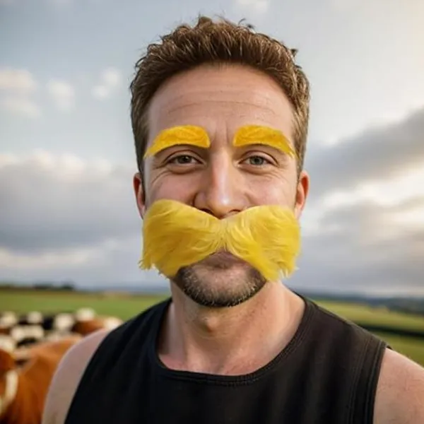 Gul Mustasch och Ögonbryn Cosplay Kostymtillbehör Roliga Festartiklar Män Kvinnor> Tillbehör