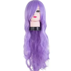 Gul peruk Fei-show syntetisk värmebeständig fiber karneval kvinnor Peruca Perruque Peruk tecknad film kostym Cosplay långt lockigt hår (26 tum, lila) | Fyndiq> Peruker
