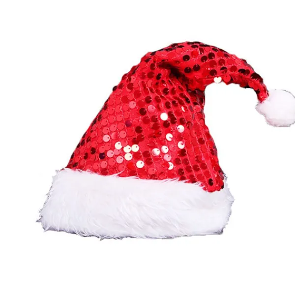 Guld Färg Glitter Julhatt för Vuxna, En Storlek> Huvudbonader