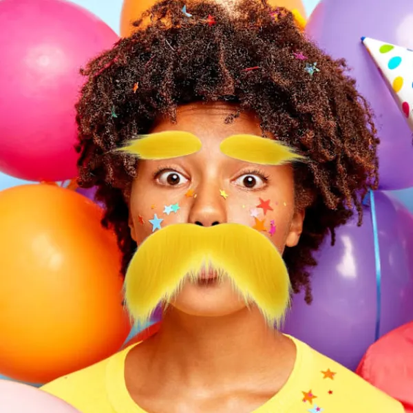 Unbranded Gult Skägg och Ögonbryn Cosplay Kostymtillbehör Roliga Festartiklar Herr Dam> Tillbehör