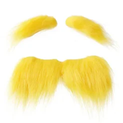 Gult Skägg och Ögonbryn, Skäggdräktstillbehör för Fester och Dansevenemang, Roligt Kreativt Skägg - 2> Tillbehör