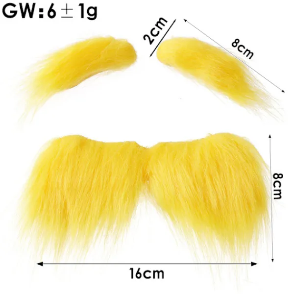 Gult Skägg och Ögonbryn, Skäggdräktstillbehör för Fester och Dansevenemang, Roligt Kreativt Skägg - 2> Tillbehör