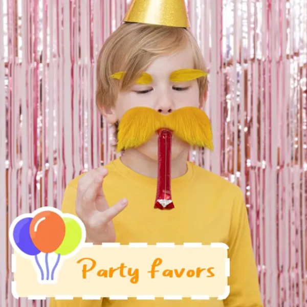 Gult Skägg och Ögonbryn, Skäggdräktstillbehör för Fester och Dansevenemang, Roligt Kreativt Skägg - 2> Tillbehör