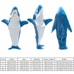 Hajfilt vuxen Hoodie Sovsäck Bärbar Lös Pyjamas i Ett Stycke L><noscript><img width=