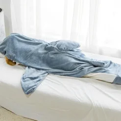 Hajformad filt-hoodie Hajfilt Supermjuk mysig flanell-hoodie Hajsovsäck Haj Onesie filt Hajsvans Bärbar fleecefilt Sha 2XL> Dräkter