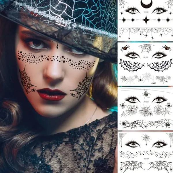 Halloween 4 Ark Spindelnät Temporär tatuering, Day of the Dead Sminktillbehör, Halloweenfest Cosplay Favor Dekorationer för Vuxna Barn 18(100-110CM) | Fyndiq> Smink