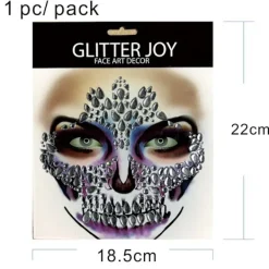KOOLYOU Halloween 1 bit festlig skalle ansikte tänder smink klistermärke> Smink