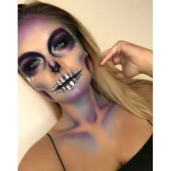 LAIQIANKUA Halloween 1 bit Skull Makeup Party Face Gem Sticker><noscript><img width=