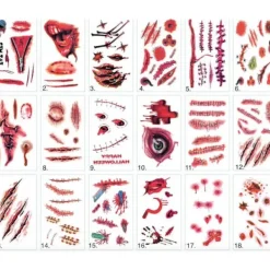 Otego Halloween - Sårtatuering / Tatuering stickers Nummer - 13> Smink