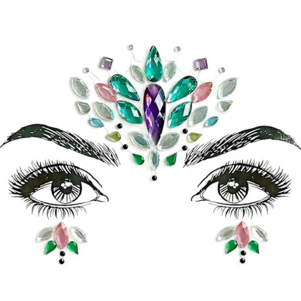 Halloween Akryl Klistermärke, Kristalldiamant, Ansiktsklistermärke> Smink