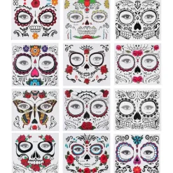 Halloween Ansiktsdekaler Blandad Stil Temporära 12st Papper> Smink
