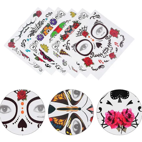 Halloween Ansiktsdekaler Blandad Stil Temporära 12st Papper> Smink