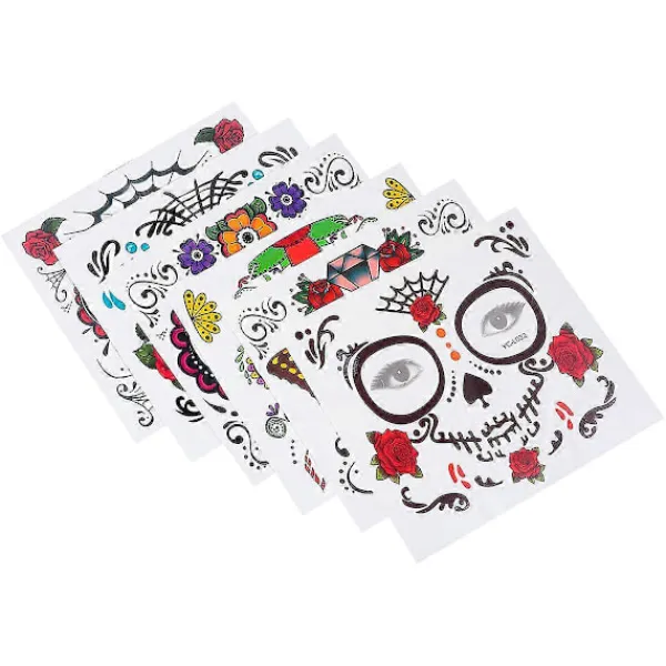 Halloween Ansiktsdekaler Blandad Stil Temporära 12st Papper> Smink