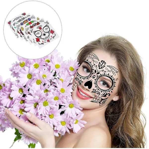 Halloween Ansiktsdekaler Blandad Stil Temporära 12st Papper> Smink