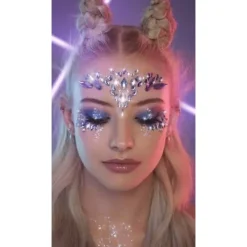 Halloween ansiktsjuveler festival kvinnlig sjöjungfru ansiktsjuveler glänsande 9 set strass rave festival ansiktsjuveler, kristall ansiktsklistermärke ögon ansiktskropp tillfällig tatuering | Fyndiq> Smink