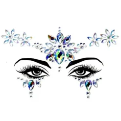 Halloween ansiktsjuveler festival kvinnlig sjöjungfru ansiktsjuveler glänsande 9 set strass rave festival ansiktsjuveler, kristall ansiktsklistermärke ögon ansiktskropp tillfällig tatuering | Fyndiq><noscript><img width=