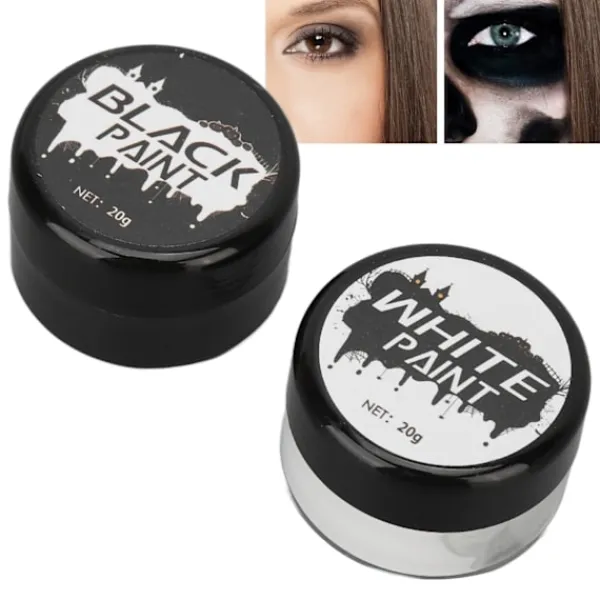 Halloween Ansiktsmålning Kit Svart & Vit Högpigmenterad Ansikts- & Kroppsfärg för DIY Cosplay Temafester> Smink