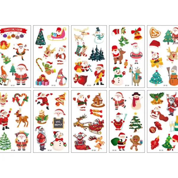 Halloween Barn Tatuering Klistermärken Pumpa Häxa Tecknad Dödskalle Parodi Tatuering Klistermärke Spider-FD-> Smink