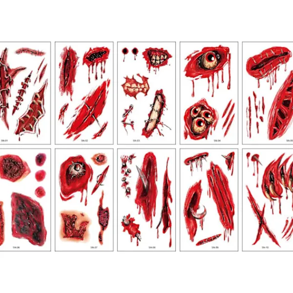 Halloween Barn Tatuering Klistermärken Pumpa Häxa Tecknad Dödskalle Parodi Tatuering Klistermärke Spider-FD-> Smink